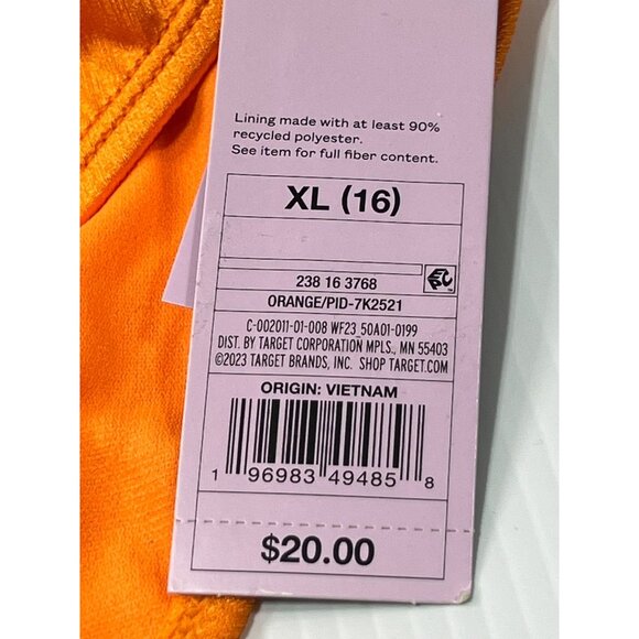 Wild Fable- Women's Ribbed High Waist High Leg Extra Cheeky Bikini Bottom-Orange - Picture 12 of 13